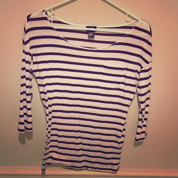 White and dark brown striped long sleeve