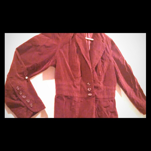 Wine-colored Corduroy Blazer
