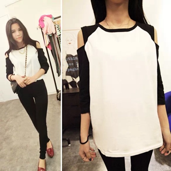 Trendy 3/4 sleeve cute baseball top casual sexy
