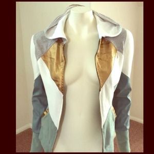 NEW! Dereon Gold,Teal,Gray And White Medium Hoodie