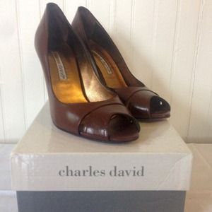 Charles David brown leather pumps size 7 1/2