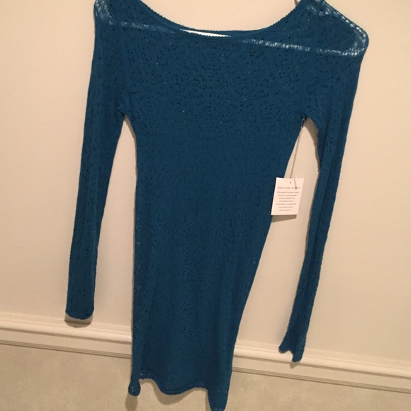 See through turquoise long sleeve