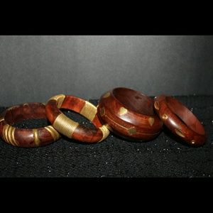 4 Wooden bracelets $15