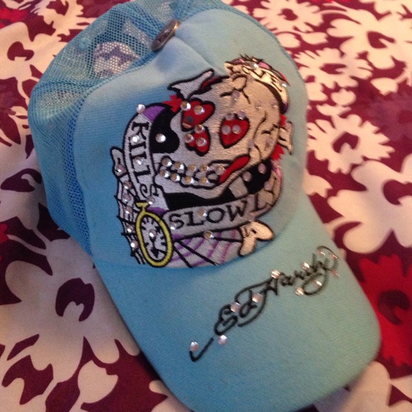 Blue ed hardy hat *BUNDLED!!!"