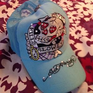 Blue ed hardy hat *BUNDLED!!!"