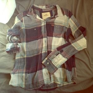 Plaid Red/white/blue Hollister Flannel Shirt!