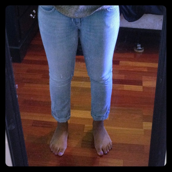 Blue denim boyfriend jeans