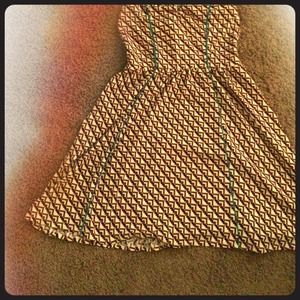 Printed Strapless Dress