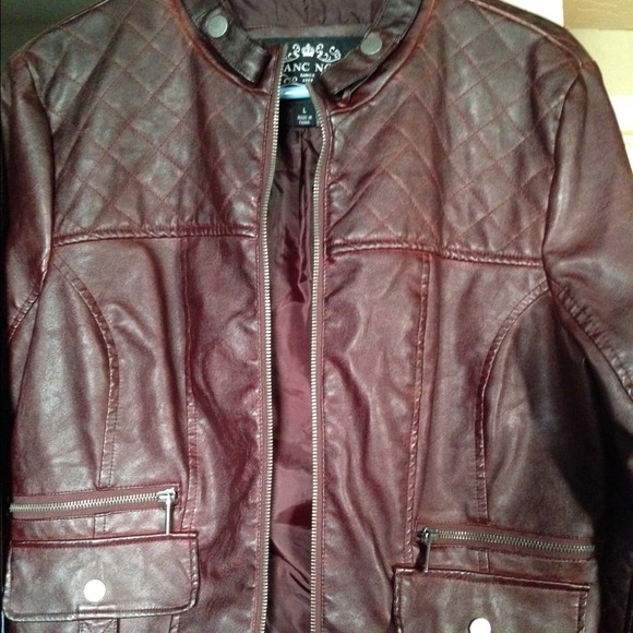Wine Faux Leather Moto Jacket