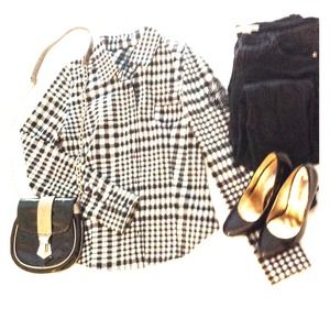 Black and white Flannel Plaid shirt