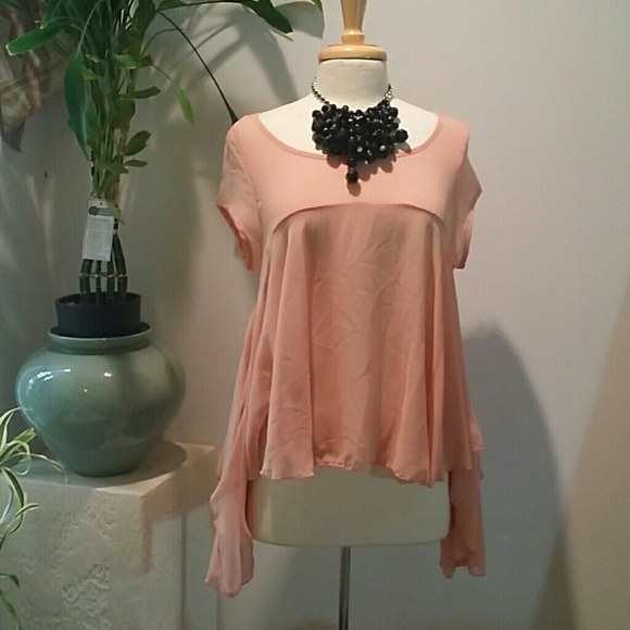 Coral chiffon blouse - Picture 2 of 4