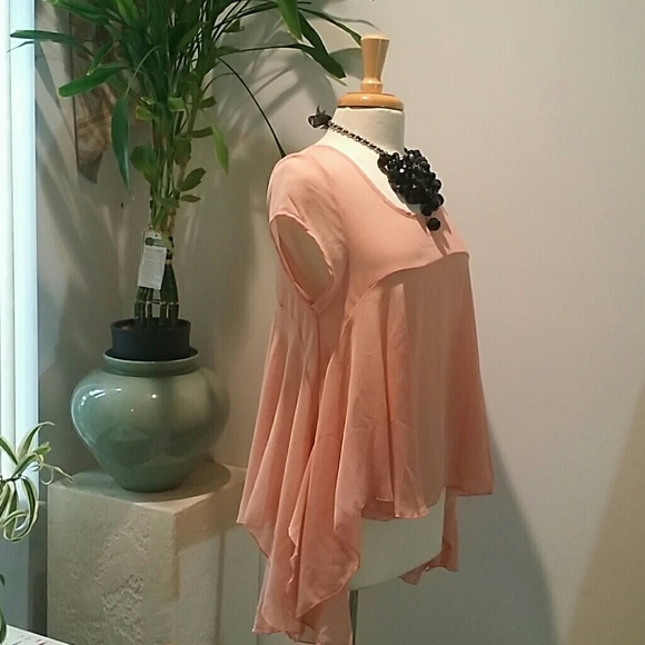 Coral chiffon blouse - Picture 3 of 4