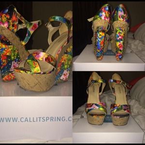 Tropical Wedge Heels