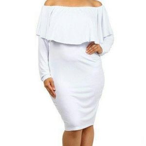 Plus Size Body con Dress with Overlay