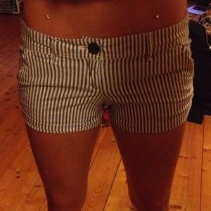 White and blue Abercrombie shorts.