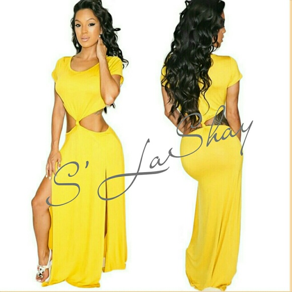 Hollow Out Short Sleeve Maxi Dress