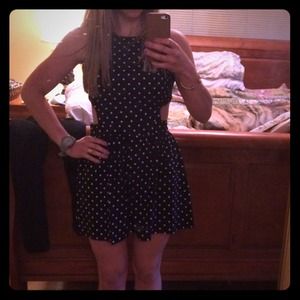 Xhilaration black and white polkadot romper