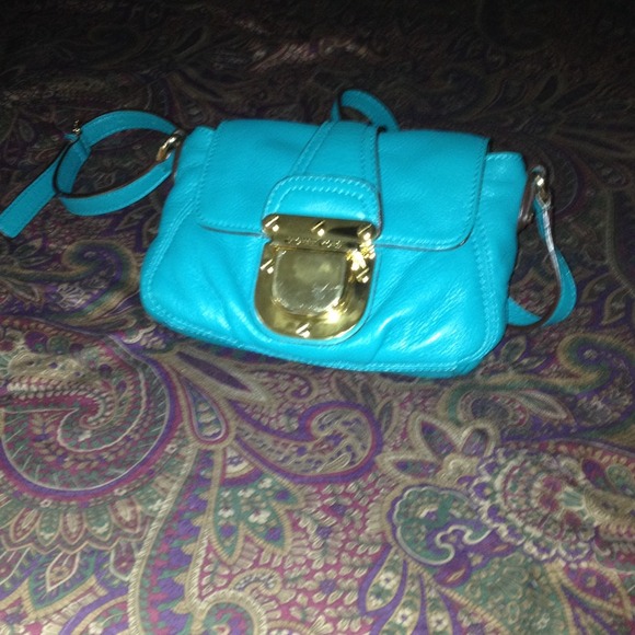 MK crossbody mini turquoise/Aqua leather bag