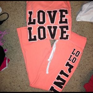 Bright orange VS sweatpants & jacket