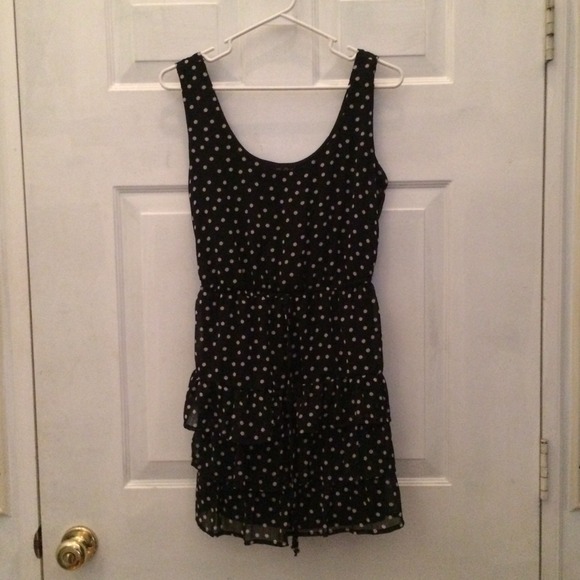 Black and white polkadot dress