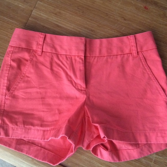 Coral J. Crew chino shorts