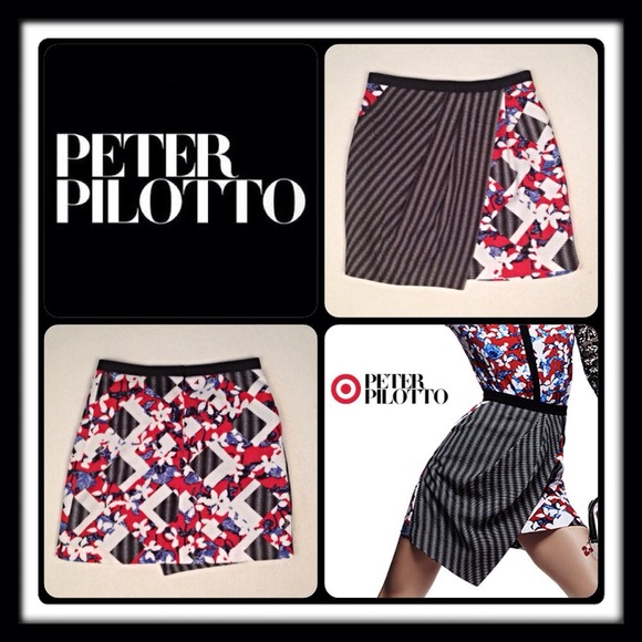 NWOT Peter Pilotto red blue check mni skirt sz 10