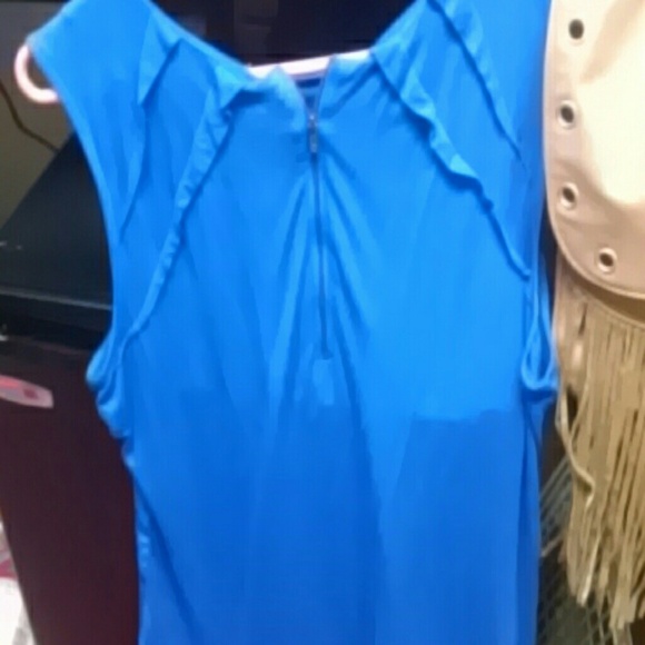 Blue Zipper Blouse - Picture 2 of 2