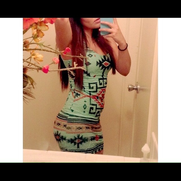 Aztec print dress