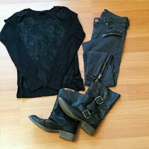 Pinstriped ankle leggings