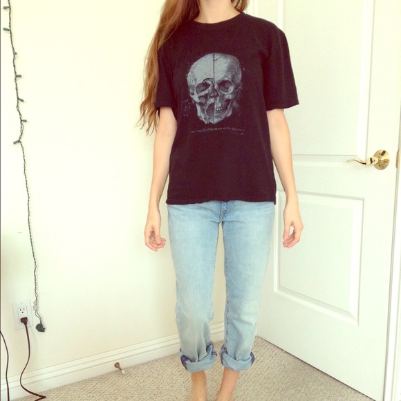 Brandy Melville Tops - REDUCED Brandy Melville Black Skull Tee