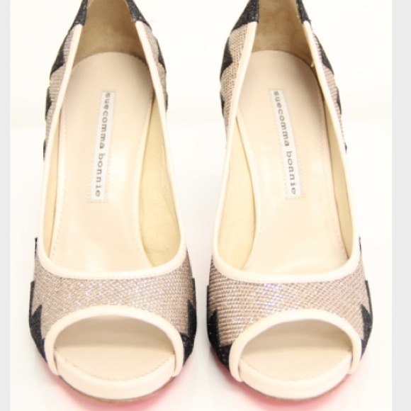 Suecomma Bonnie Zig Zag Glitter Pumps - Picture 2 of 4