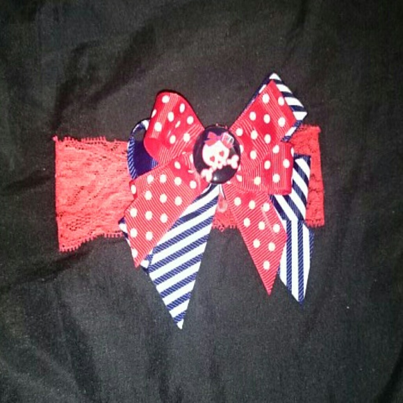Skull red and blue headband