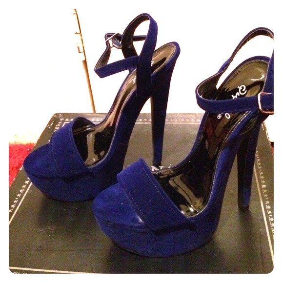 Blue Platform Heels