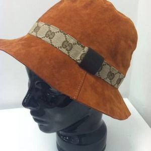 GUCCI authentic burnt orange suede bucket hat!!