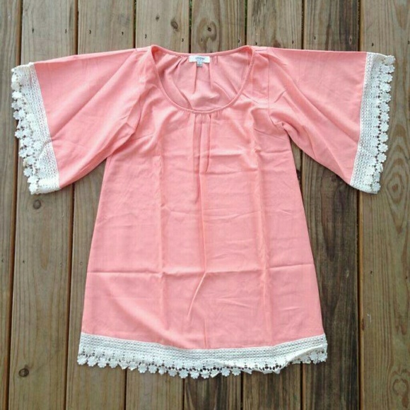 Pink and lace tunic dress