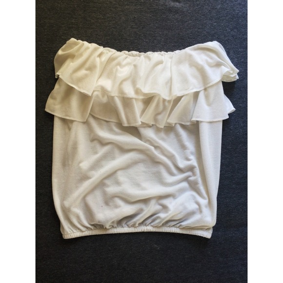 Cropped Ruffle Tube Top