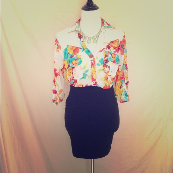 Floral Button Up