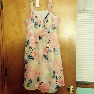 Pink floral dress