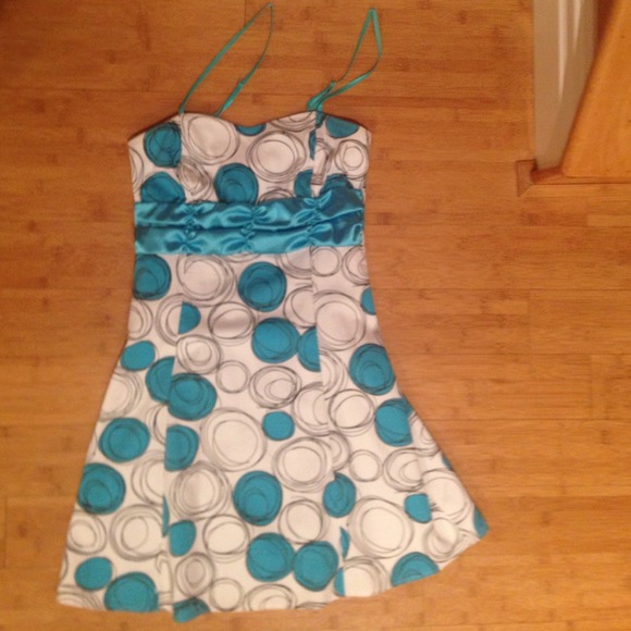 Blue and White Bubble Dress