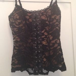 Black lace corset type shirt!