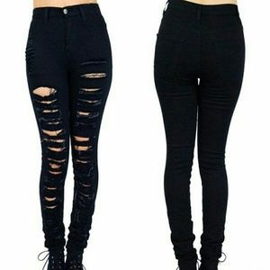 levi's ripped jeans black