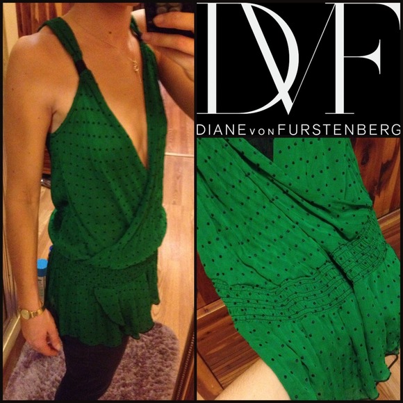 Drop Dead Gorgeous DVF Deep-V Silk Top