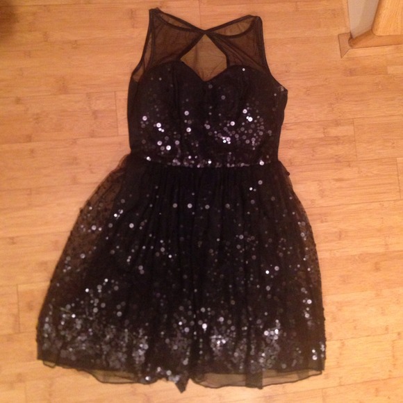 Black Sparkley Dress with lace top!