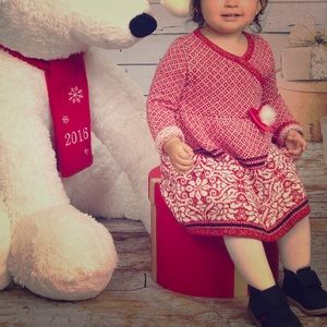 Cute Baby Girl Winter set of dress and hat