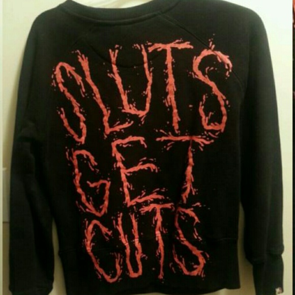SOLD ON EBAY Dropdead "Sluts get cuts" crew neck - Picture 2 of 4