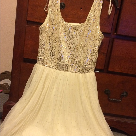 Gold/ off white sequin dress