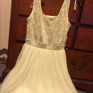 Gold/ off white sequin dress