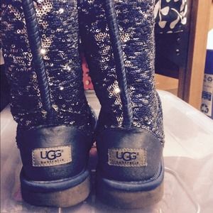 Blue and Silver Sequin UGGS Size 9 NO TRADES