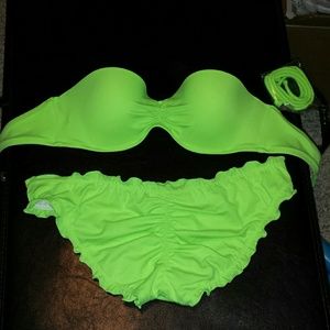 Victorias secret neon green/yellow bandeau bikini