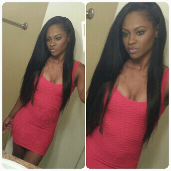 Sides out red bebe dress